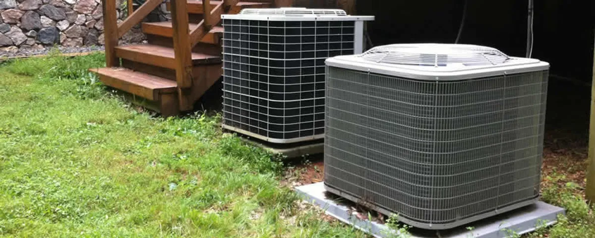 Heat pump installation and service units outside a home in Raleigh, NC